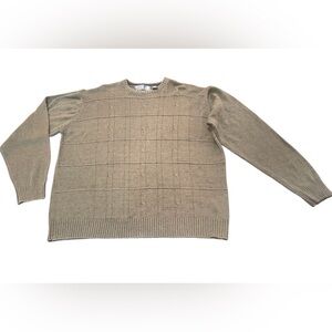 Oscar De La Renta Casual Sweater Mens Sz XXL Green Vtg Light Cable Knit